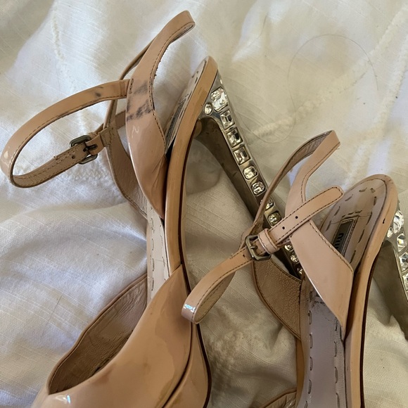 Miu Miu Blush Patent Heels with Sparkling Accents - Picture 7 of 10